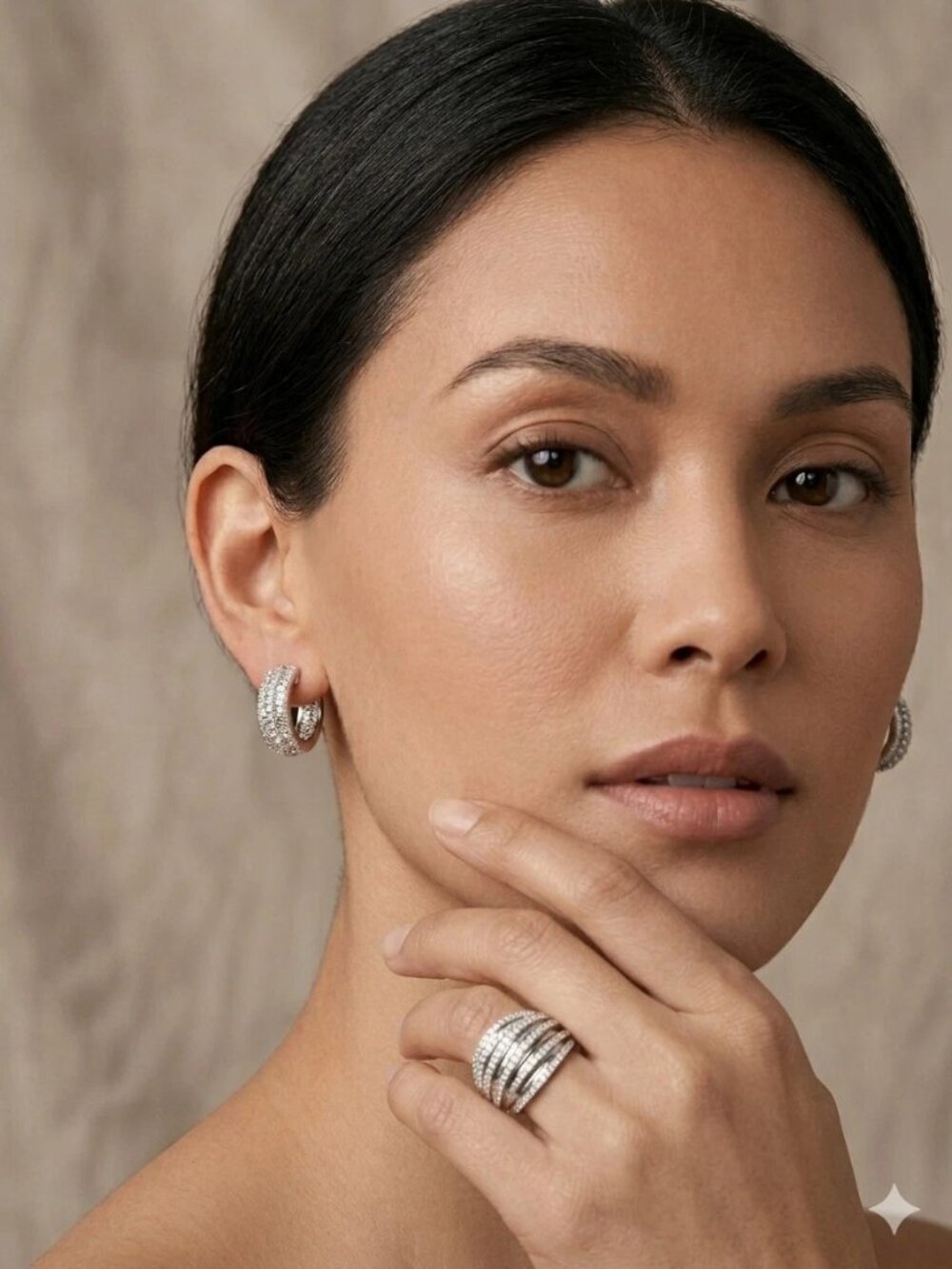 1 Carat Natural Diamond Clustered Ring Size 7